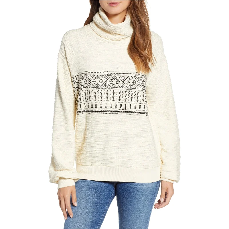 Lucky Brand Womens Embroidered Pullover Sweater, Off-White, X-Small