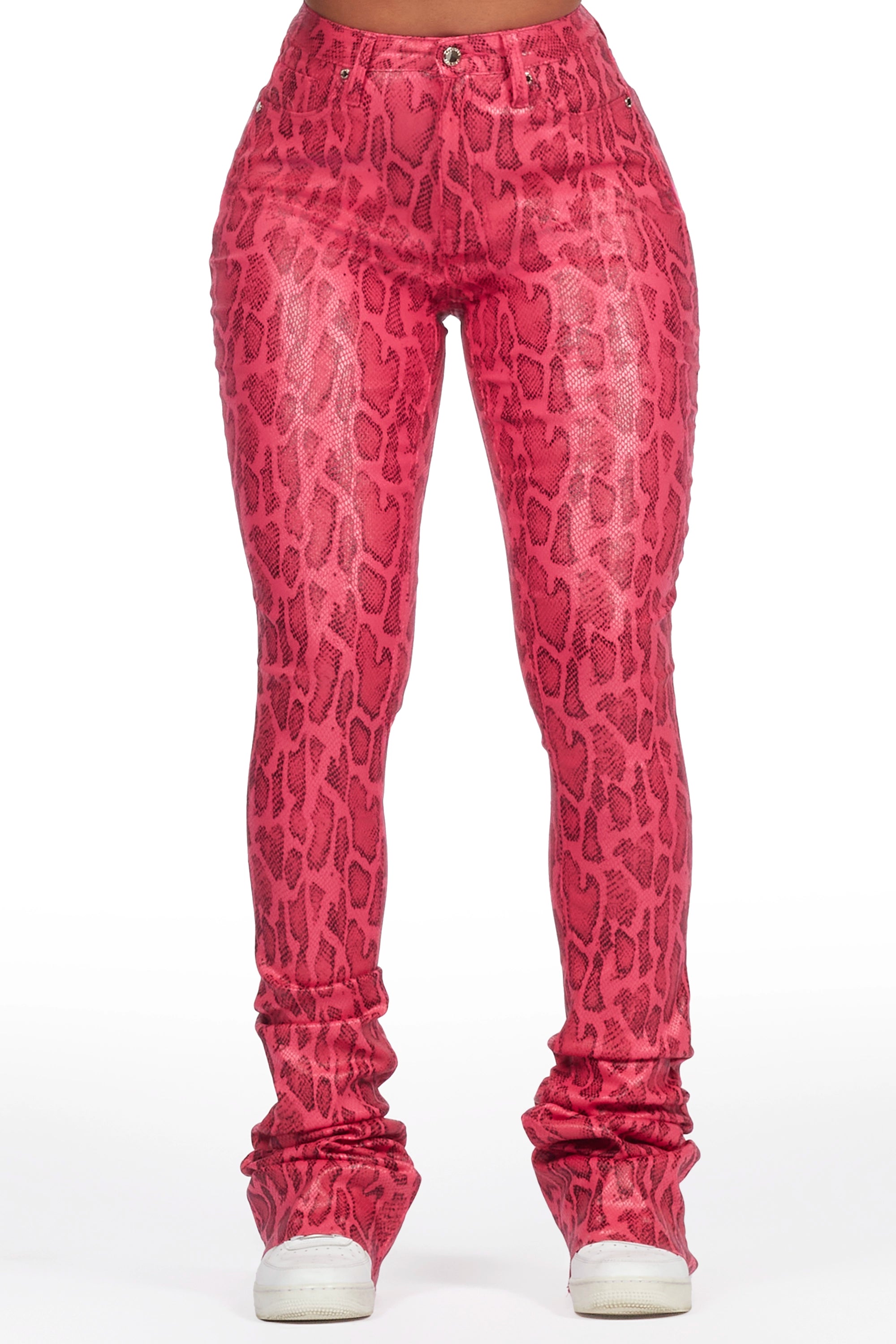 Neriah Pink Snake Super Stacked Pant