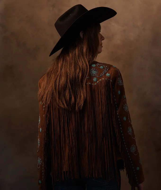 Beaded Fringe Jacket :: Brown