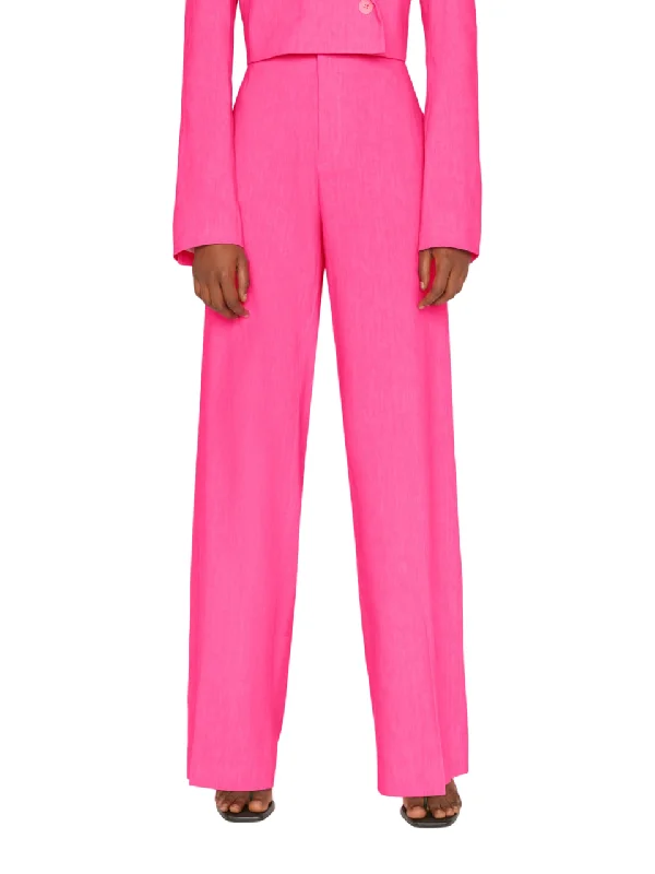 High Rise Wide Leg Trouser - Flamingo