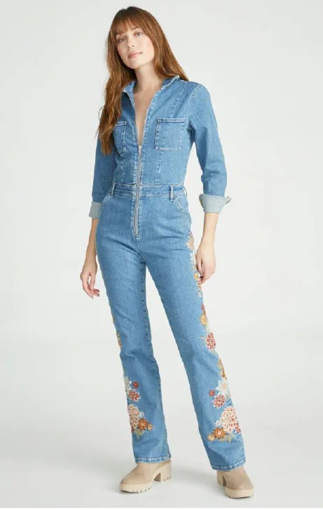 Driftwood Neptune Denim Embroidered Jumpsuit