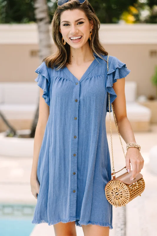 Easy Day Ahead Ocean Blue Dress