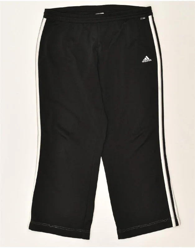 ADIDAS Womens Tracksuit Trousers UK 16 Large Black Polyester