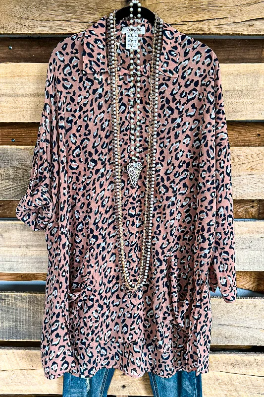 Sweet And Sassy Sheer OVersized Tunic - Peach