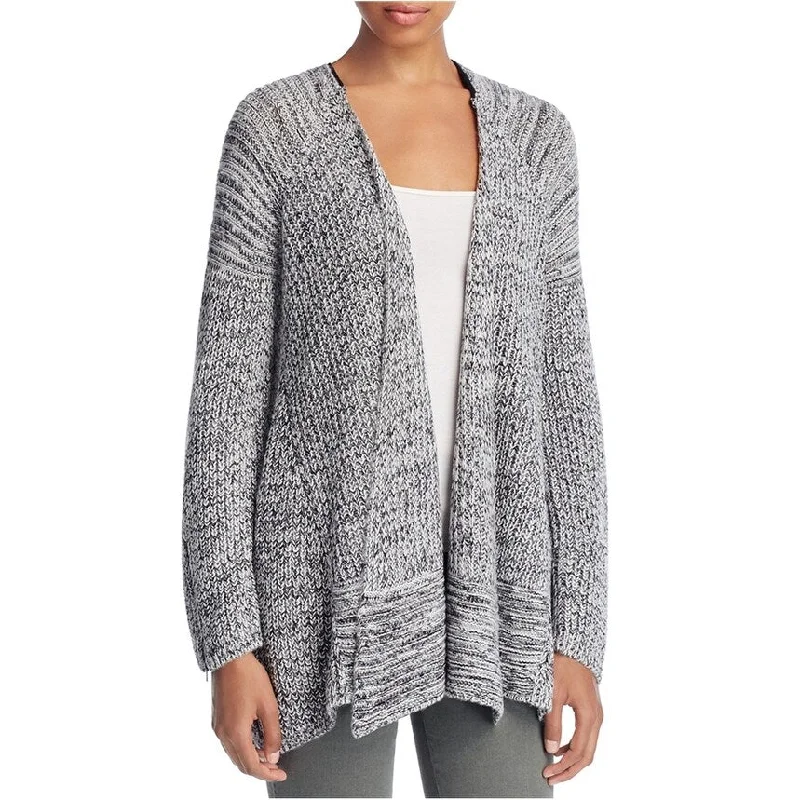 Heather Womens Zipper Sleeve Cardigan Sweater, Grey, Large