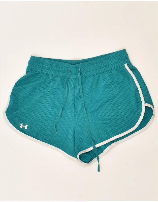 UNDER ARMOUR Womens Heat Gear Graphic Sport Shorts UK 4 XS Green Polyester