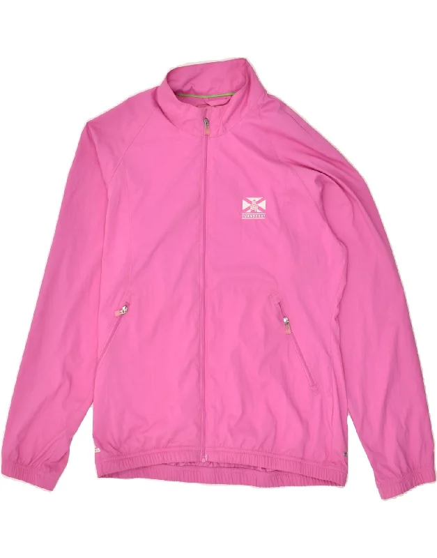 ADIDAS Womens Clima Proof Tracksuit Top Jacket UK 10 Small Pink Polyester