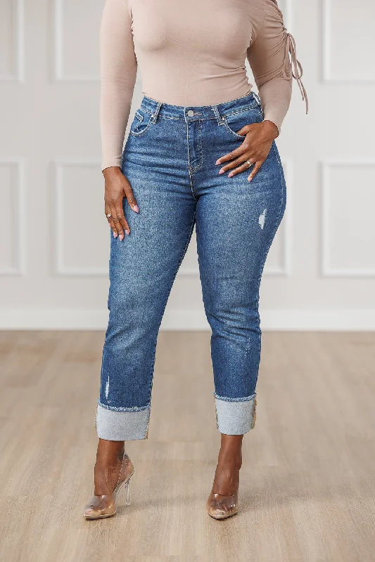 FINAL SALE - Zarah Cuffed Slim Leg Jeans