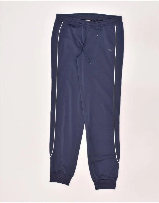 PUMA Womens Tracksuit Trousers Joggers UK 14 Large  Navy Blue Polyester