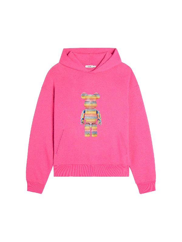 Pangaia x Haroshi BE@RBRICK™ Recycled Cotton Hoodie—flamingo pink