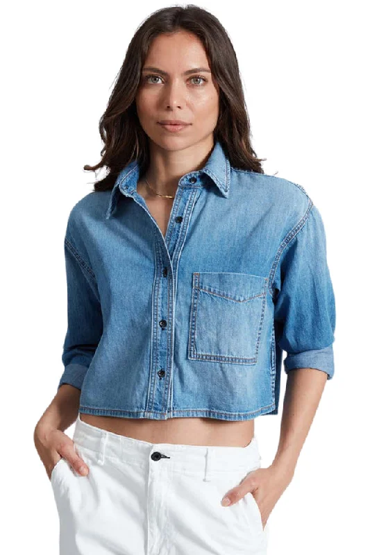 ASKK NY Cropped Denim Shirt in Muse