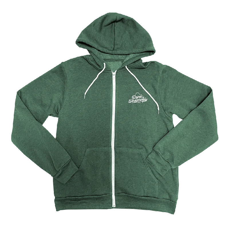 Heather Forest Green Zip Up Hoodie