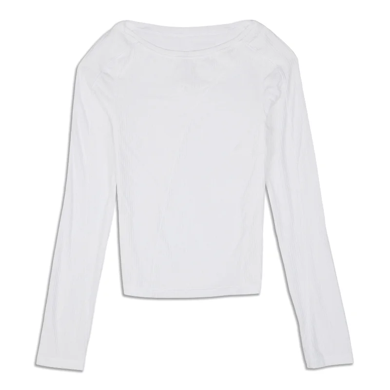 Asymmetrical Ribbed Long-Sleeve Shirt - Resale