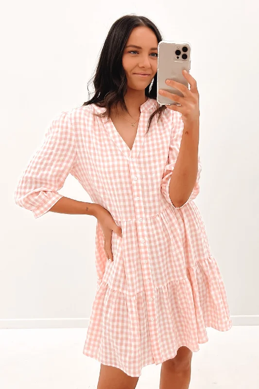 Ella Mini Dress Pink Check