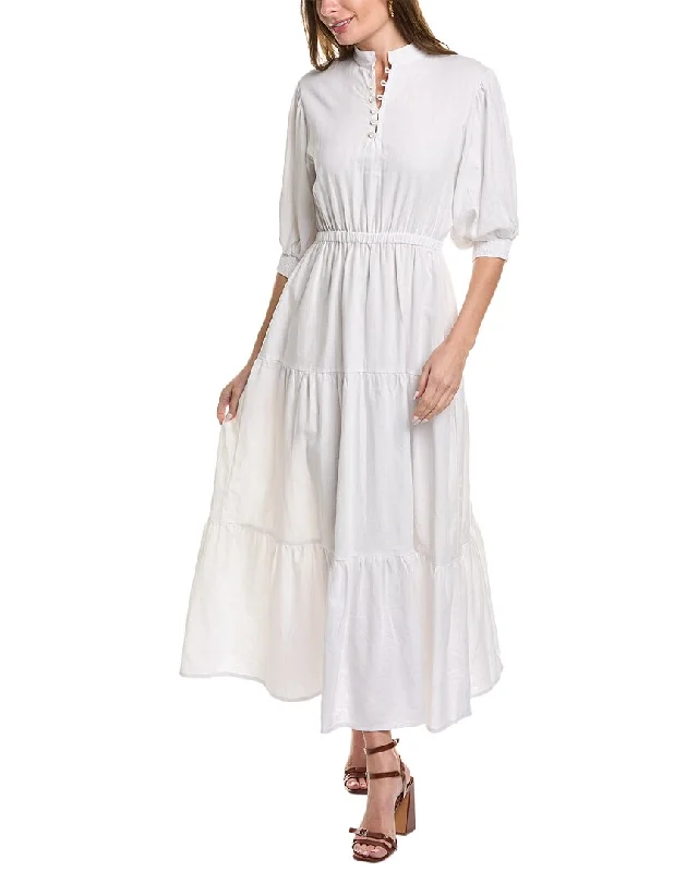 SOLE Roma Linen-Blend Maxi Dress