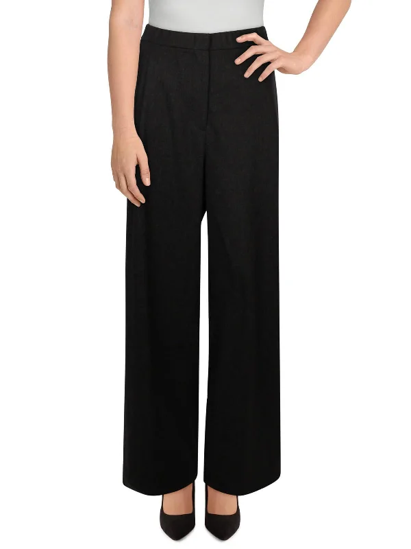 Womens Pleated High Rise Wide Leg Pants